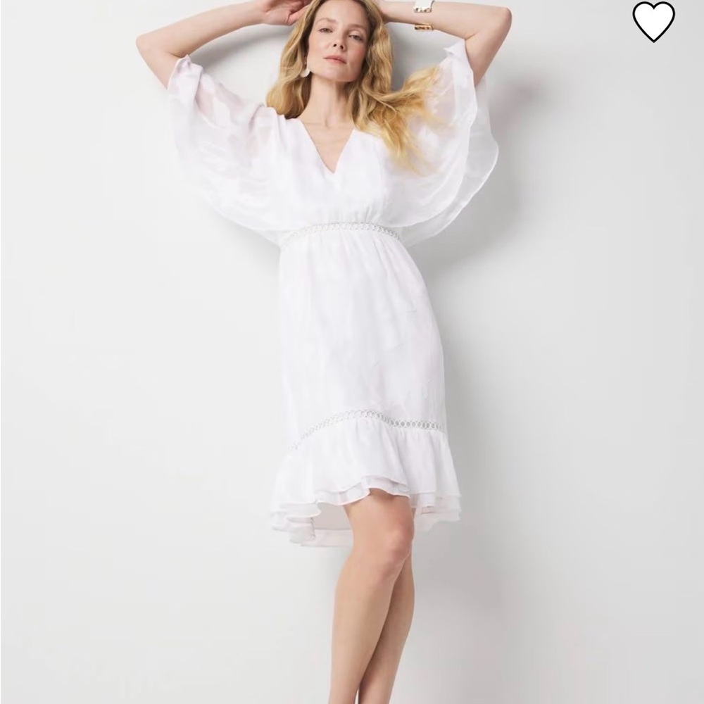 White House Black Market White Floral Burnout Dress 16